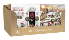 CHRISTMAS CARDS 10 SQUARE TRAD DOOR